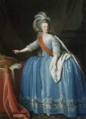 Portrait of Queen Maria I of Portugal in an 18th century painting